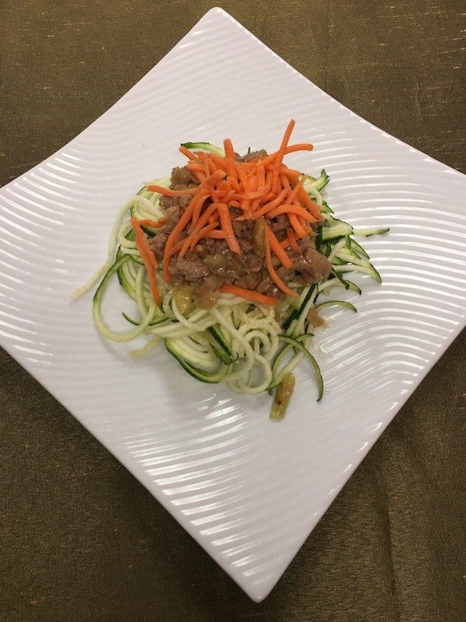 Spicy Sichuan Zoodles with Ground Pork